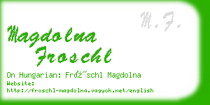 magdolna froschl business card